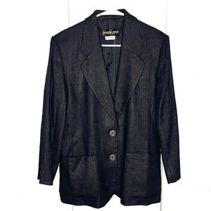 Vintage Sandra Roth 100% Silk Blazer Size 6 Ciaosport EUC Women’s Power Blazer